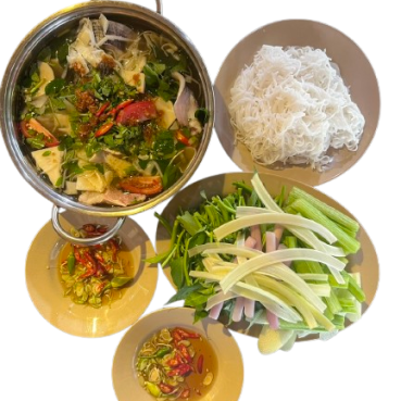 Lẩu măng chua lá giang